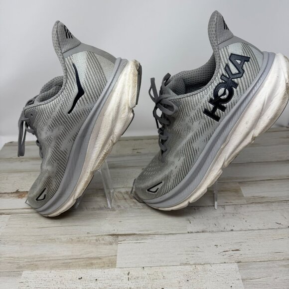 Men's Hoka Clifton 9 Running Shoes.  Men's size 12.5D Color Gray - Picture 4 of 6